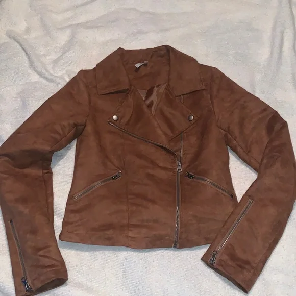 NWOT faux suede moto style jacket - Picture 1 of 10